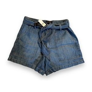 NWT Women's Banana Republic Blue Denim Jean Paper bag Shorts Size 30/10 $65